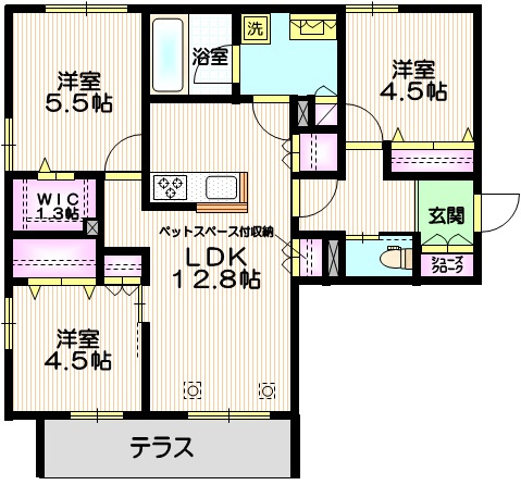 （仮称）川口市飯原町メゾン南棟の間取り