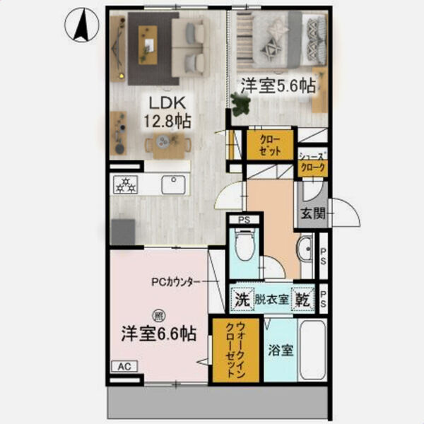 D-ROOM御厨中の間取り