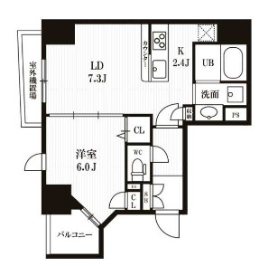 千代田区神田西福田町の賃貸マンションの間取り