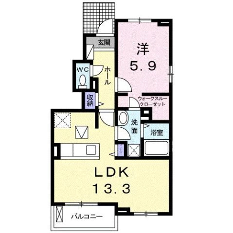 クーラヴェルデＢの間取り