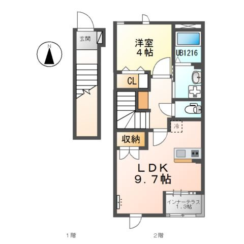 サンライズ　早川の間取り