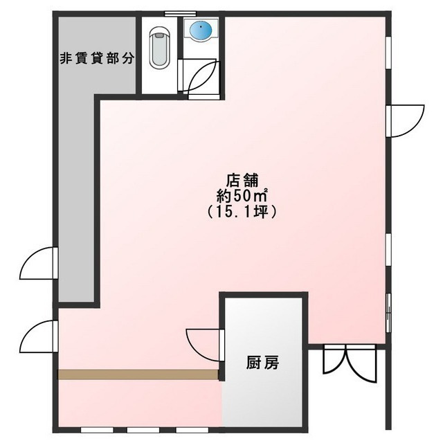 羽島郡笠松町田代の店舗一部の間取り
