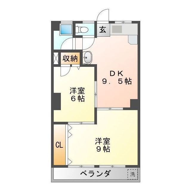岐阜市鷺山緑ケ丘新町のアパートの間取り