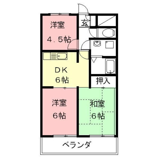岐阜市早田東町８丁目のアパートの間取り