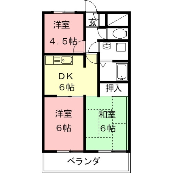 岐阜市早田東町８丁目のアパートの間取り