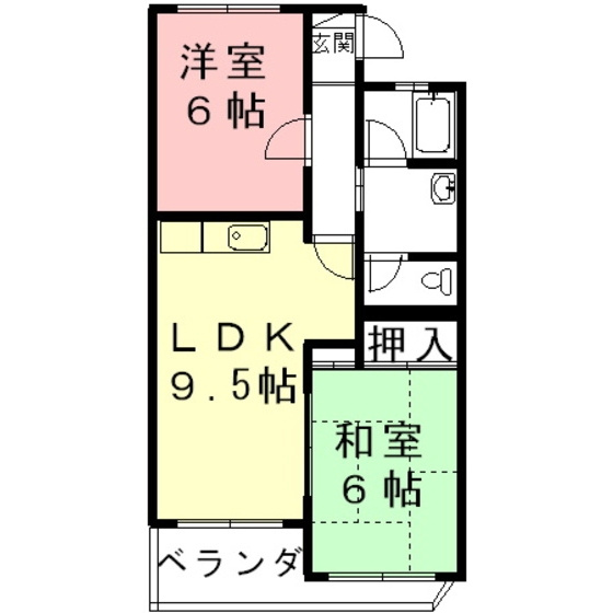 岐阜市長良友瀬のアパートの間取り