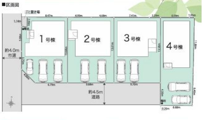 南区磯部新築戸建て　25-1期4号棟の区画図|区画図「南区磯部新築戸建て」