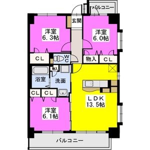 【間取り】 | ボヌール レーベン