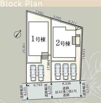 横浜市旭区中希望が丘の新築一戸建の区画図|限定2棟の販売です！
お気軽にお問合せ下さい！