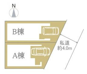 横浜市都筑区東山田町の新築一戸建の区画図|限定2棟の販売です！
お気軽にお問合せ下さい！
