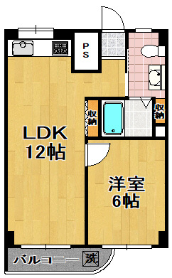 松栄大正ハイツの間取り|★広々１ＬＤＫ★