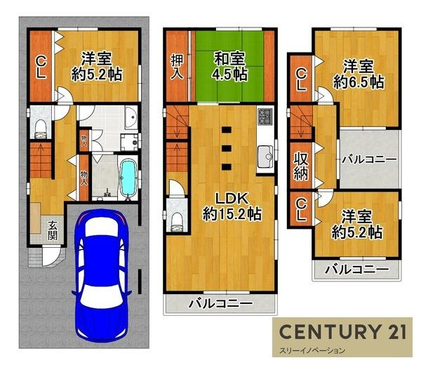 港晴3丁目中古戸建の間取り