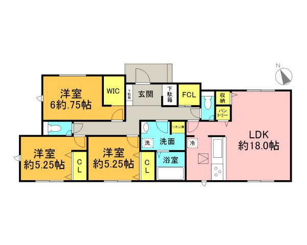 高浜市論地町2期1棟　新築戸建＜1号棟＞の間取り