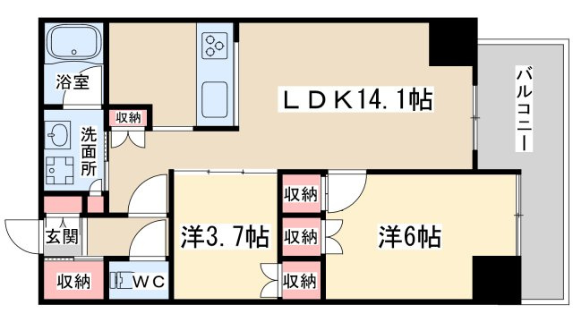 【間取り】 | ファインフラッツ南森町
