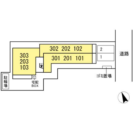ル・リオン浅間町の区画図