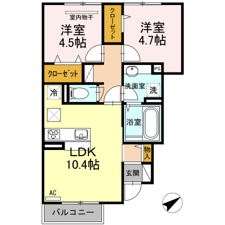 ルミエール　　B棟の間取り