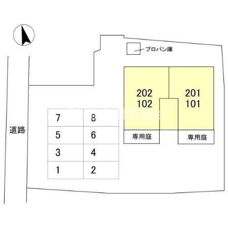 サンフラワー　Ｃの区画図|当社、チルホームのHPもご覧ください(^^)/物件情報多数♪