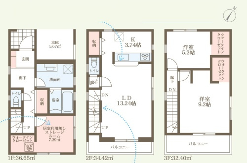 ★宇治市小倉町山際　新築一戸建ての間取り
