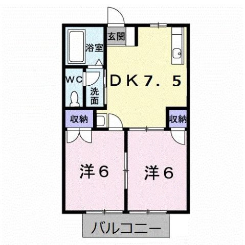 【間取り】 | フローラ・国分寺Ｂ