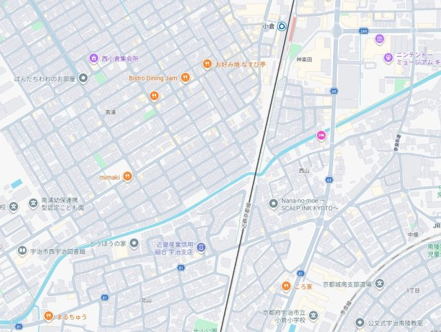 宇治市小倉町山際　新築一戸建ての地図
