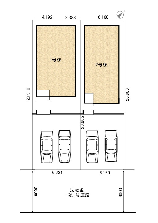 碧南市日進町第7　新築戸建＜2号棟＞の区画図|駐車場並列2台可能
