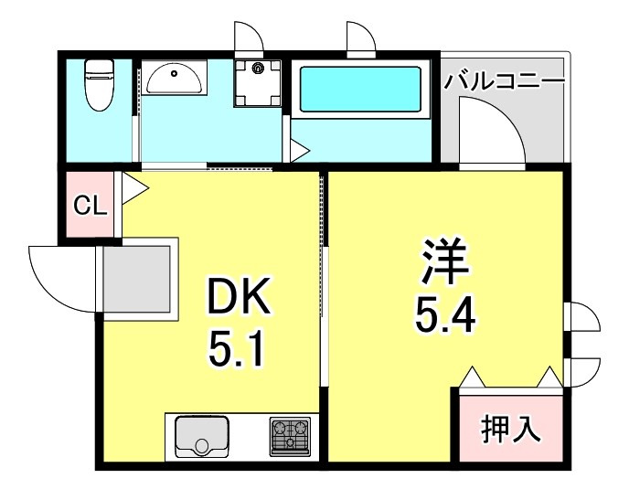 Jハイツ湊川の間取り