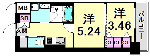 西宮北口プライマリーワンガーデンテラスの間取り