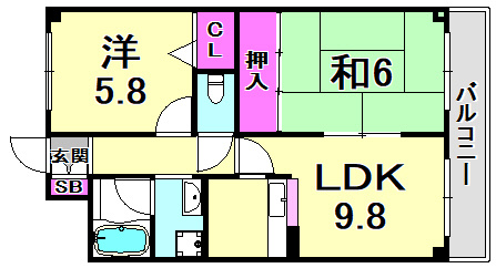 エトアール甲子園口の間取り