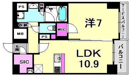 プレサンスKOBEシフォンの間取り