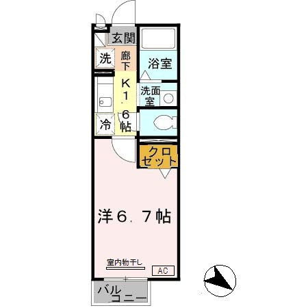 セジュール西代Ⅰ　B棟の間取り