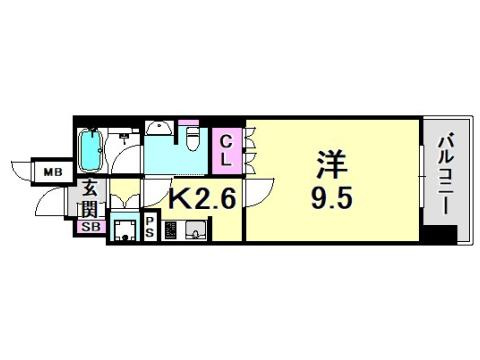 リーガル神戸三宮フラワーロードの間取り