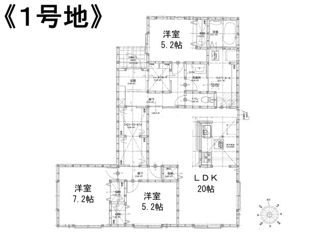 奈良市六条１丁目の新築一戸建 全２区画の間取り|１号地間取図