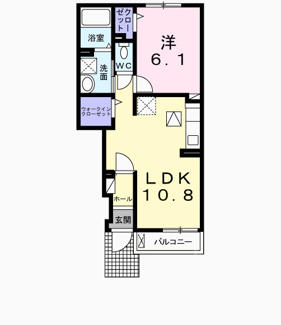 【間取り】 | ヴィラ　ドゥ　グレーヌ梅ケ谷Ｅ