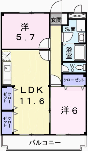 玲巧ハイツ３の間取り