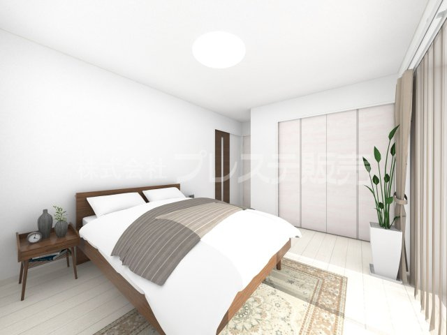 奈良市六条１丁目の新築一戸建 全２区画の洋室|１号地洋室（主寝室）完成イメージ／南向きですので、陽あたり良好です♪