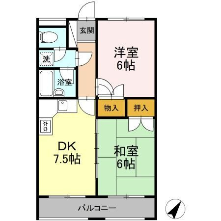 【間取り】 | サンヴァレー田中(サンヴァレータナカ)