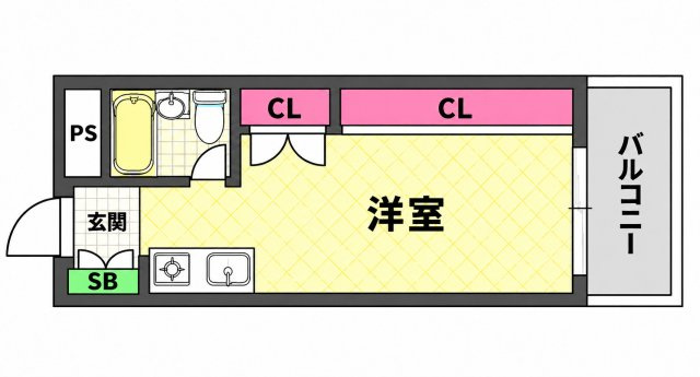 【間取り】 | 大国町池田マンション