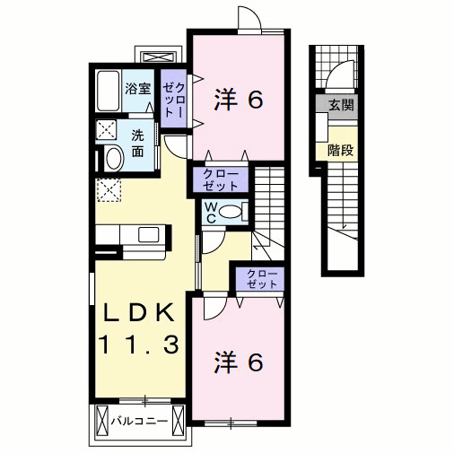 【間取り】 | サンリットヒル赤坂Ｂ