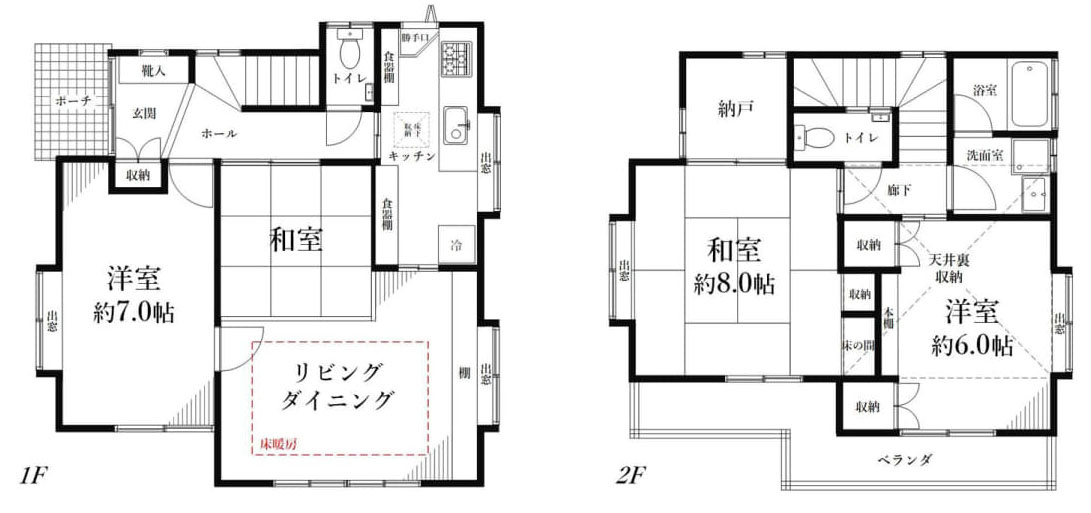 西東京市谷戸町１丁目の中古一戸建の間取り
