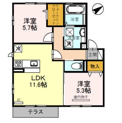 セジュールKの間取り