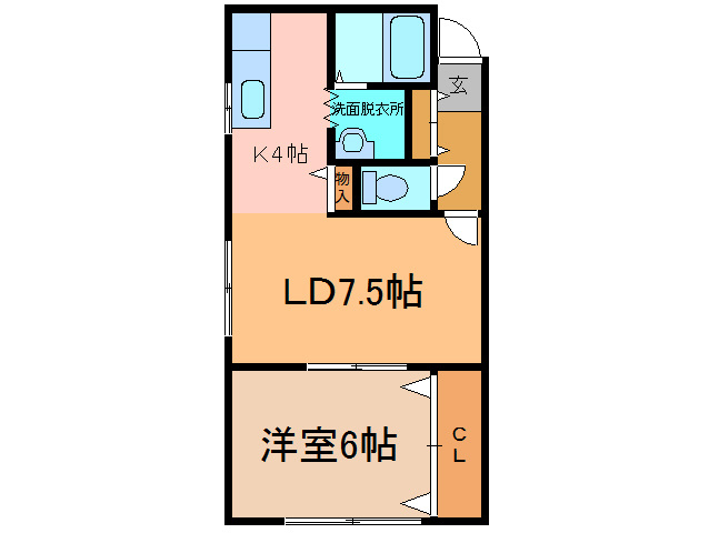 コーポまきのBの間取り