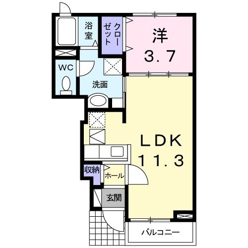 【間取り】 | ベルグ若松(ベルクワカマツ)