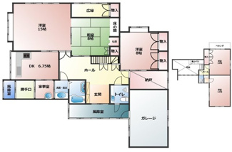 【間取り】 | 能代市花園町・中古住宅