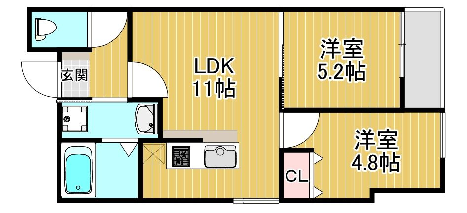 フェリスタ香椎参道の間取り