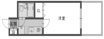 大阪市中央区松屋町の賃貸マンションの間取り