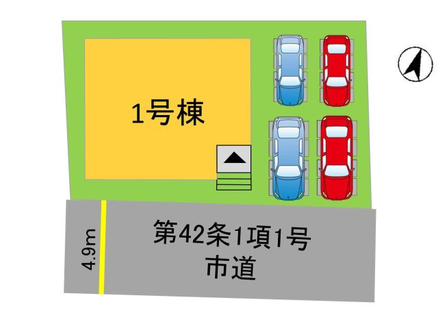 糟屋郡篠栗町尾仲2丁目第2-1棟（1号棟）の区画図|配置図