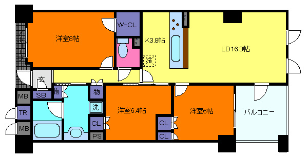 パークシュロス芦屋の間取り