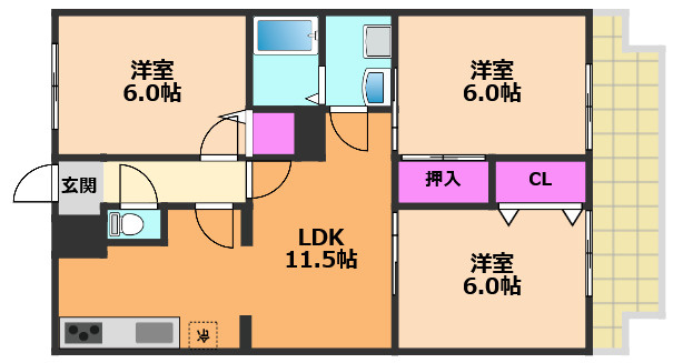 【間取り】 | SUNハイム城南