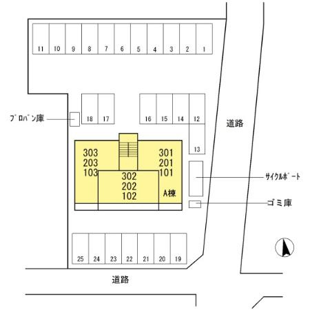 グランド ソレイユ A棟の区画図
