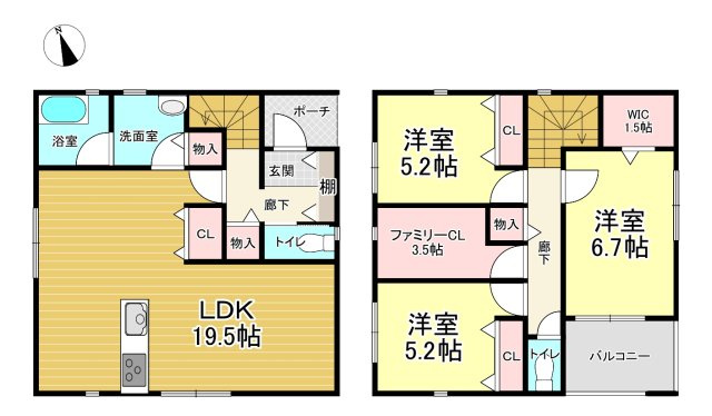 【間取り】 | クレイドルガーデン石巻市山下町　第1